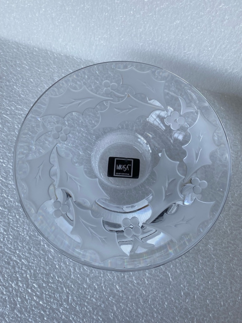 MIKASA "Radiant Holly" Etched Lead Crystal
Votive Candle Holder Made in Slovenia